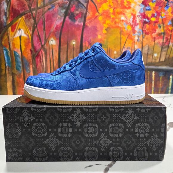 Nike Air Force 1 PRM \'CLOT\' Blue Silk Size 9 Men\'s CJ5290-400 Game Royal White main image 7